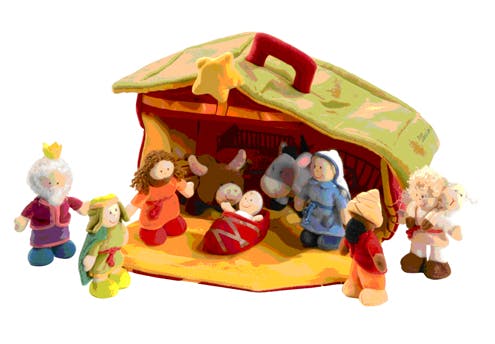Nativité Crèche de Noël en bois de hêtre
